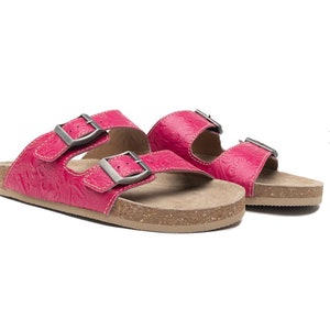 SCHOLL ● Stitch Two Strap Cork Sandals - Pink Scholl Pescura Ibiza - Dr Scholl Exercise Sandals - Size 6.5
