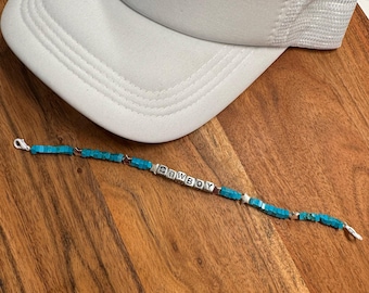 Cowboy Turquoise Trucker Hat Chain: Western Hat Decor