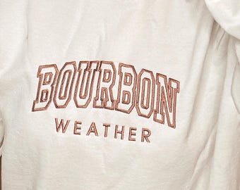 Sudadera de cuello redondo bordada Bourbon Weather - Kentucky Bourbon Lover