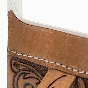 Saddle Creek Hand-Tooled Leather iPhone 17 Pro Case with Loop image 2