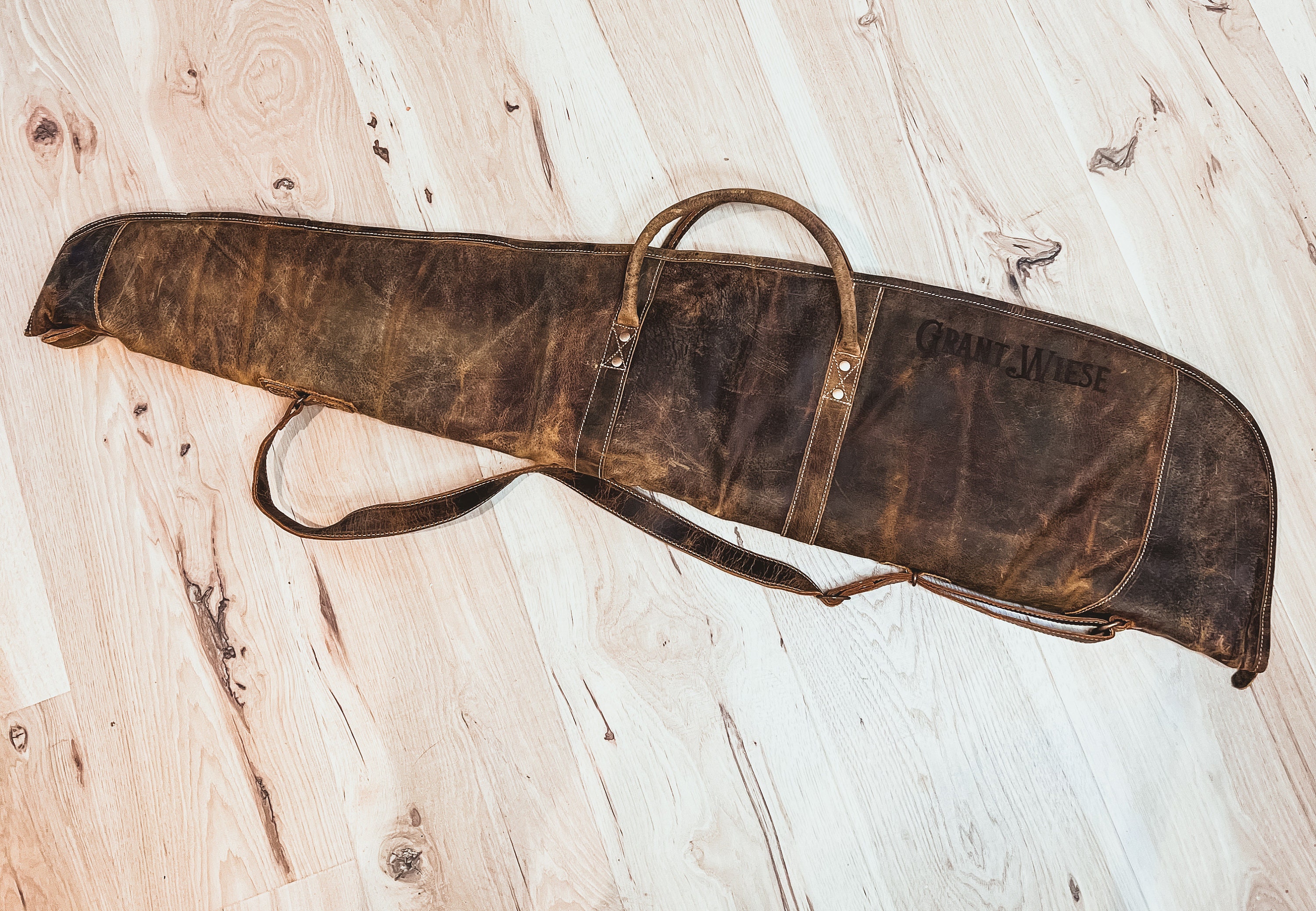 Custom Branded Distressed Leather Rifle Shotgun Case - Etsy