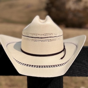 Natural Straw Cowboy Hat with black band, Cowgirl Hat, Custom Hat, Cattleman Style, Turned up Brim Mens Hat Women&#39;s Hat Summer Hat