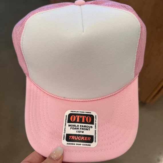 Otto Pink White Foam Trucker Hat: DIY Patch Snapback - Main Image