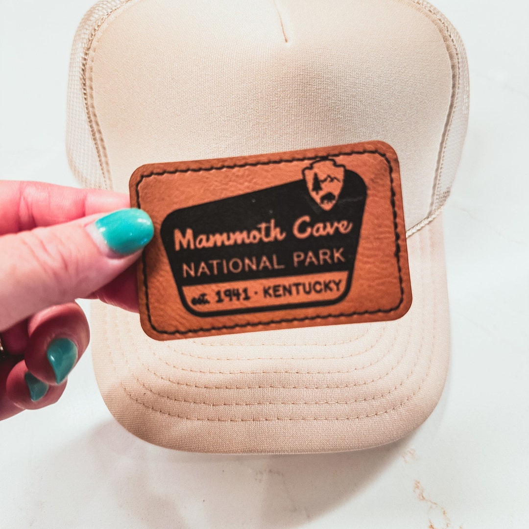 Iron on Mammoth Cave National Park Leather Hat Patch, Trucker Hat Patch ...