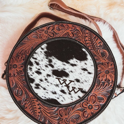 Custom Branded Cowhide Fringe Crossbody Purse Etsy