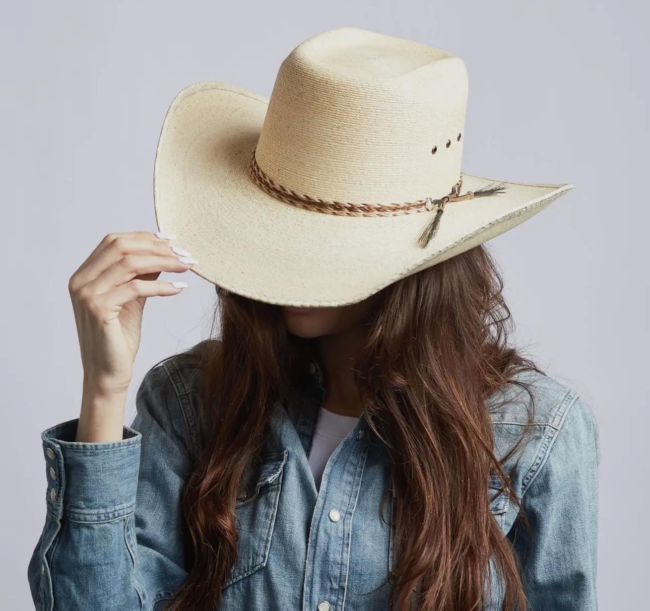 Natural Straw Cowboy Hat with Brick shape Crown, Cowgirl Hat, Custom Hat, Cattleman Style, Turned up Brim Mens Hat Women's Hat Summer Hat