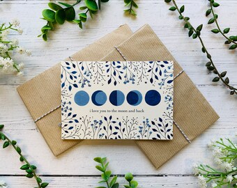 Moon And Back Card Etsy Moon And Back Card Etsy