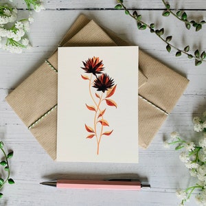 Autumn Floral Postcard Set of 6 Autumnal Botanical Collection Fall Watercolour Neutral Tonal Notecards Pack Art Cards Thanksgiving image 7