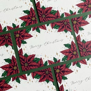 Festliche rote Weihnachtsstern-Weihnachtskarten - Traditionelle Merry Xmas-Karten - Luxus-Multipack - Klassische Urlaub-Gastgeschenke