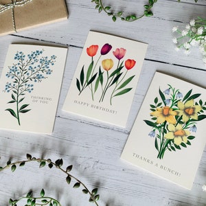 Tulips Happy Birthday Greeting Card Bright Garden Floral Illustration Art Card Watercolour Flowers Gift for Gardeners image 7