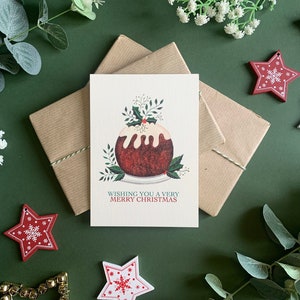 Conjunto de postales navideñas de 6 Paquete múltiple de tarjetas de arte con ilustración de follaje navideño festivo botánico Acuarela botánica imagen 3