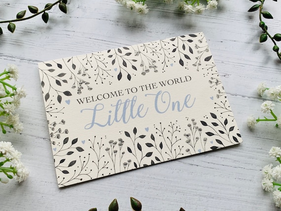 Welcome to the World Little One Card - Blue Welcome to the World Little One Card - Blue