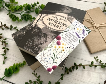 Wildflowers Bookmark - Oscar Wilde Literary Quote - With freedom, books, flowers and the moon - Illustrated Botanical Art