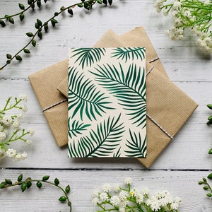 Carte postale motif feuilles de palmier - impression de feuilles tropicales - illustration de plantes naturelles - carte de correspondance aquarelle - carte A6 - petite impression d'art