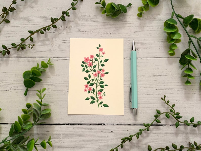Postcard Set of 6 Botanical Wildflowers Collection Watercolour Notecards Pack Nature Illustrated A6 Flower Art Cards Mini Prints image 6