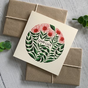 Good Luck Card Watercolour Floral Greeting Card | Etsy