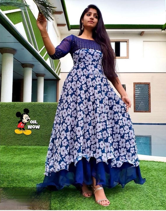 Indian Handmade Georgette Floral 