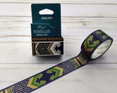 Art Nouveau Washi Tape with Gold Foil, Artistic Patterned Tape in Jewel Tones for Planners, Bullet Journals, Crafts, Scrapbooking, Gift Wrap