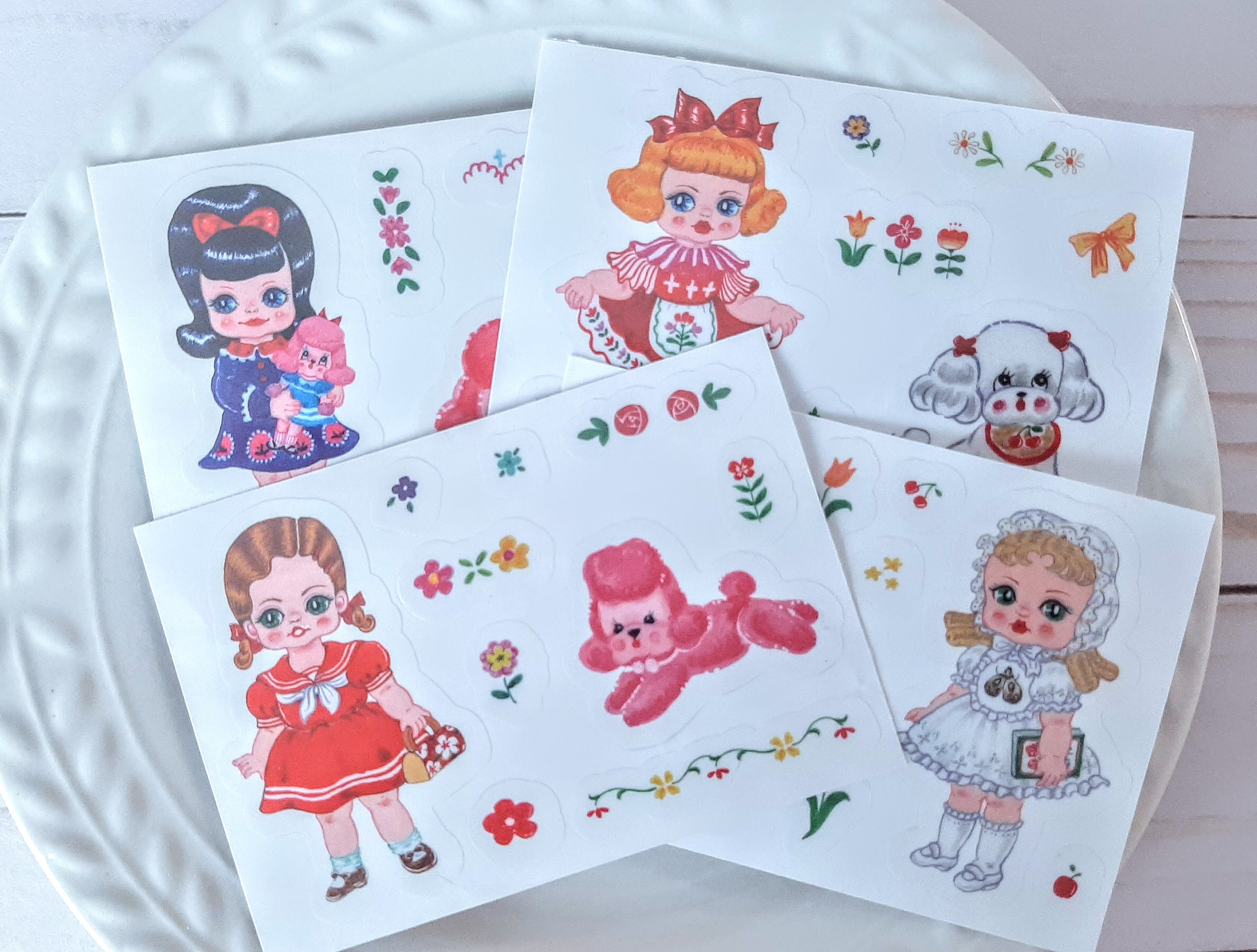 Vintage Doll Stickers Packet Cute & Creepy PVC Stickers 4 Etsy