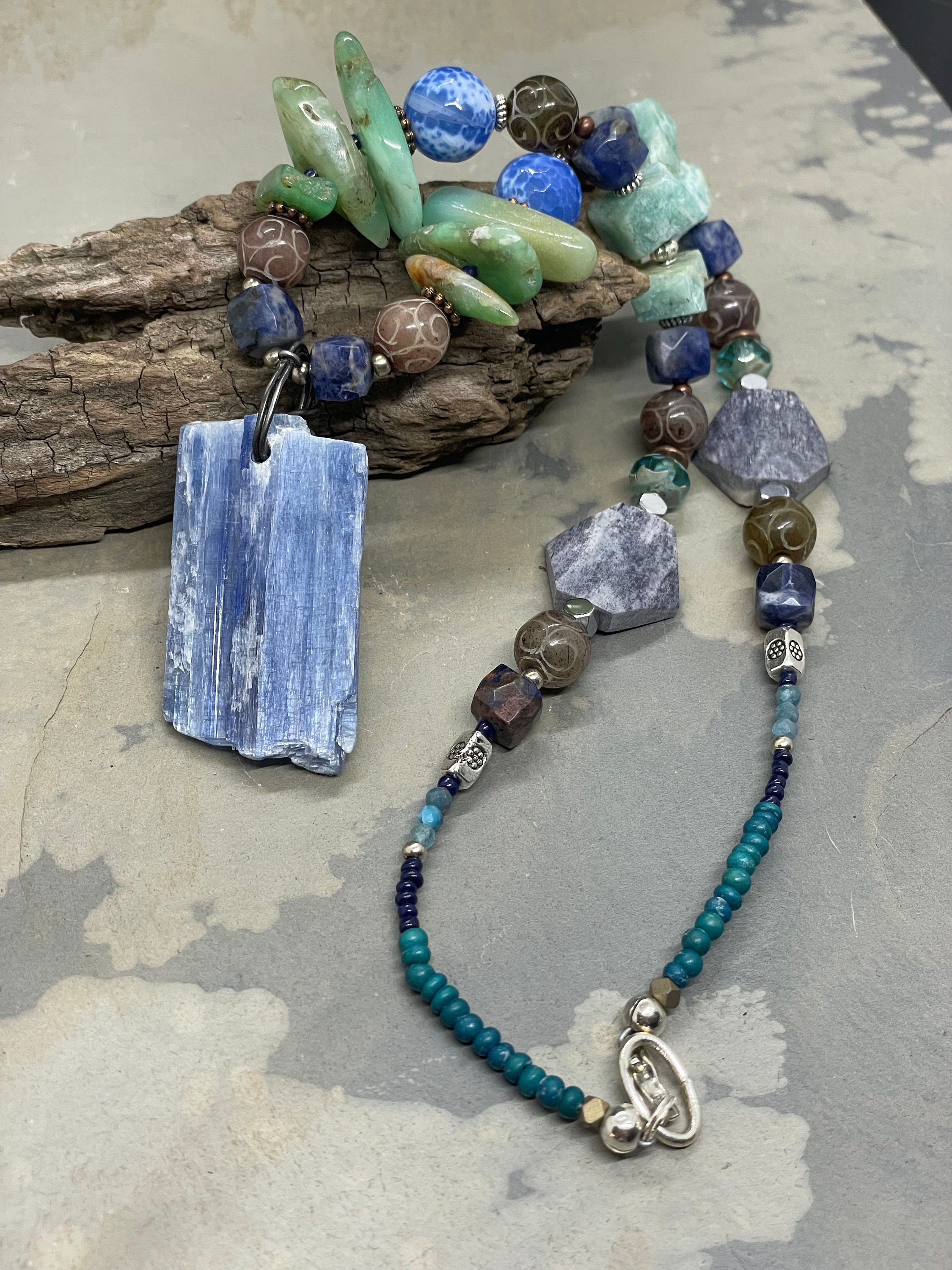 Vibrant Stone Beaded Necklace - Etsy