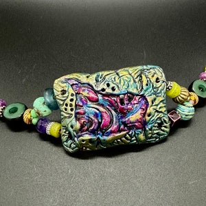 Textured Polymer Clay Beaded Bracelet
