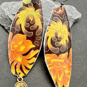 Longer Vintage Tin Earrings
