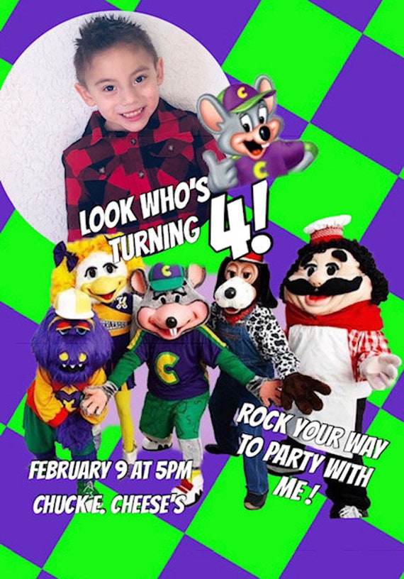 Chuck E Cheese Inspired Digital Invitation Etsy Chuck E Cheese Inspired Digital Invitation Etsy