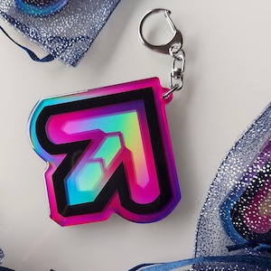 DDR keychain Dance Dance Revolution holographic acrylic charm | rhythm arcade game holo rainbow arrow