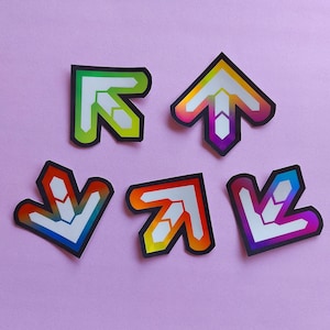 HOLOGRAPHIC DDR Stickers | Cute Dance Game Arrow Stickers | Dance Dance ...