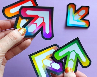 HOLOGRAPHIC DDR STICKERS // cute dance game arrow stickers | dance dance revolution | arcade game stickers | retro sticker