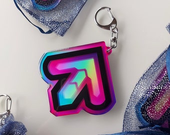 DDR KEYCHAIN // Dance Dance Revolution holographic acrylic charm rhythm arcade game holo rainbow arrow