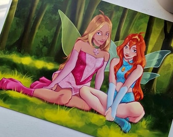 Fairy girls PRINT // A4 size