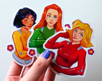 Secret Spy girls STICKERS // super spies cartoon nostalgia