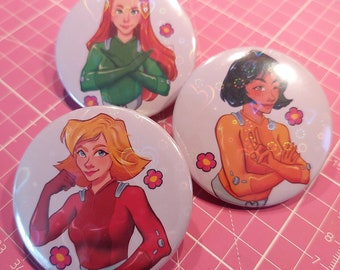 Secret Spy BUTTONS // secret super spy holographic heart laminate cartoon art pin badge