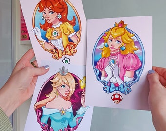 Videogame Princess PRINTS // A5 size cute artstyle video game girls gamergirl