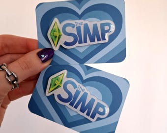 Simp PINS // funny nostalgia video game badge acrylic brooch pin