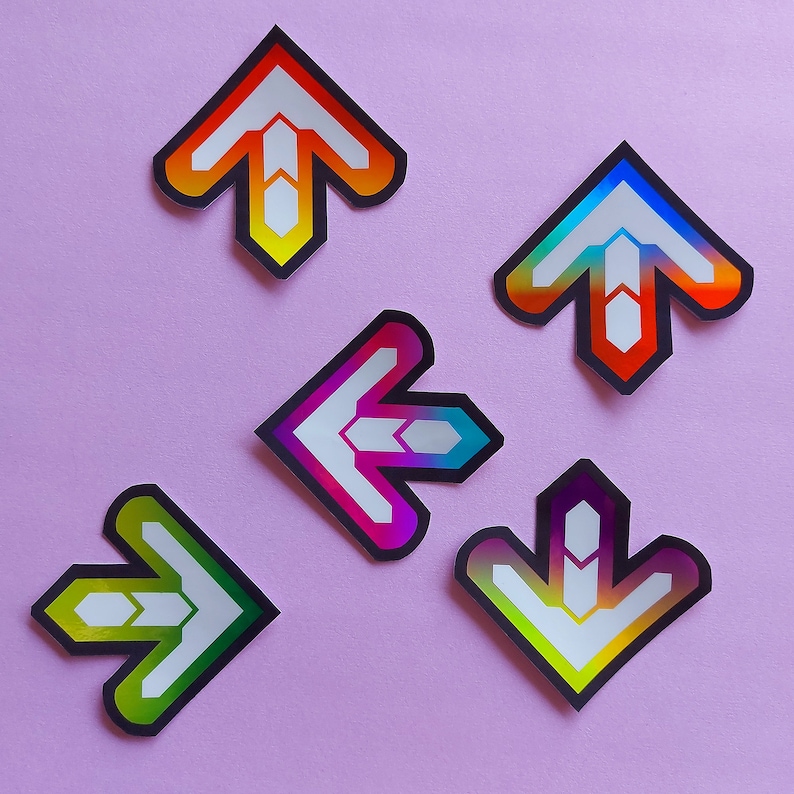 HOLOGRAPHIC DDR Stickers Cute Dance Game Arrow Stickers - Etsy