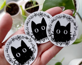 Black Kitty MAGNETS // cute gift cat lovers catlover