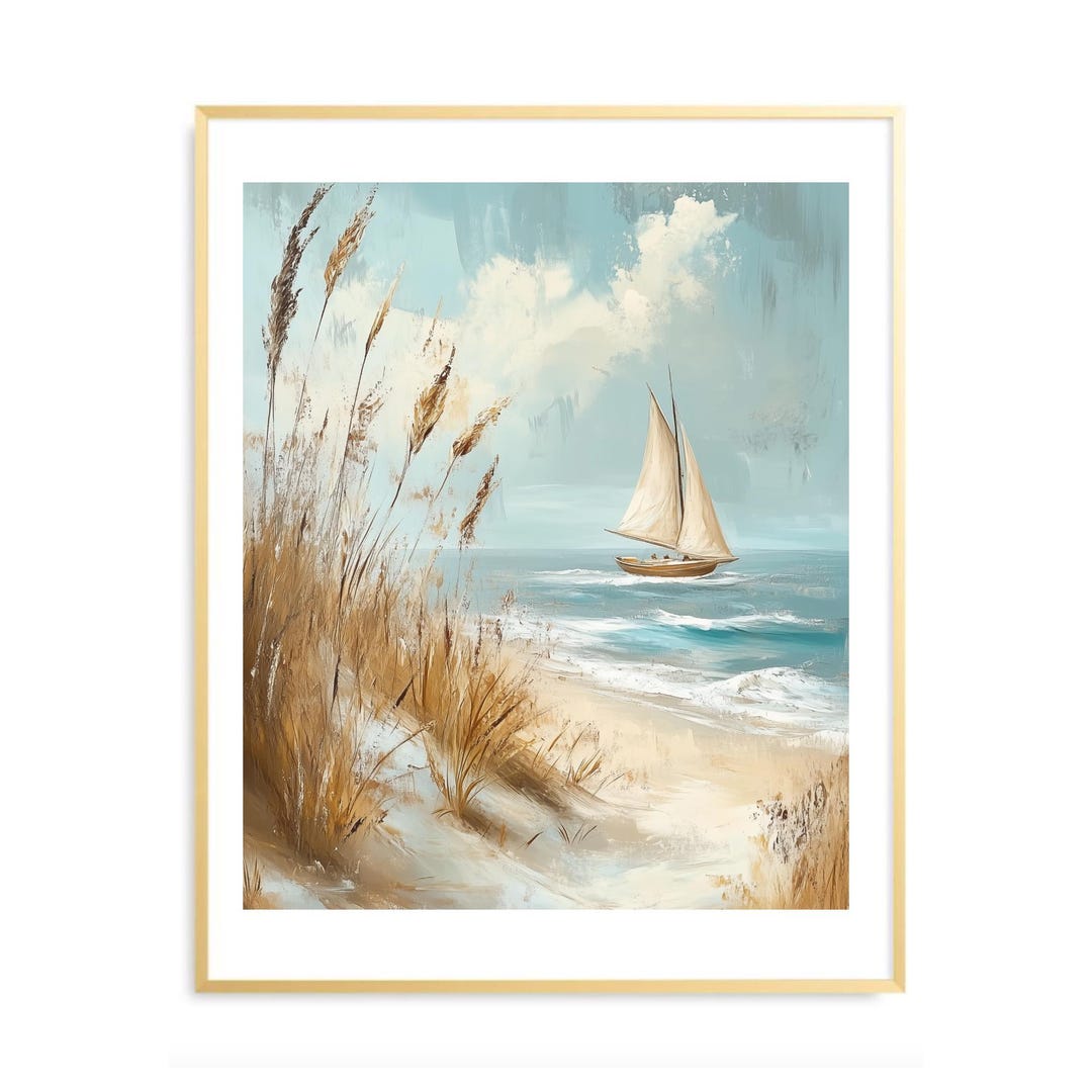 Watercolor Sailboat Print | Vintage Coastal Art INSTANT Download ...