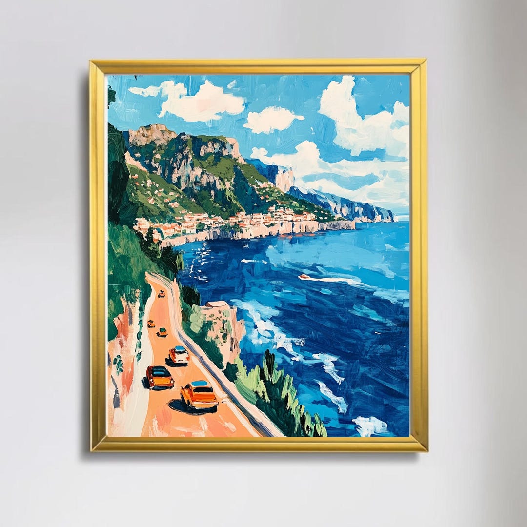 Amalfi Coast Wall Art Watercolor Italian Wall Decor INSTANT Download ...
