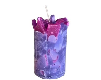 Lavender Floral Scented Pillar Candle