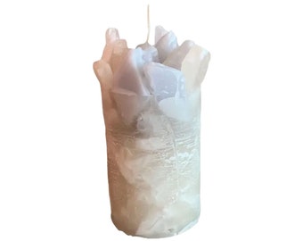 Ivory Floral Scented Pillar Candle