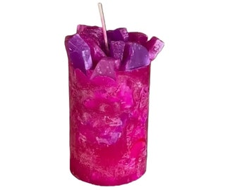 Pink Sweet Pea Floral Scented Pillar Candle