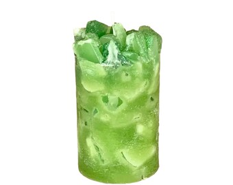 Green Coconut Scented Pillar Candle