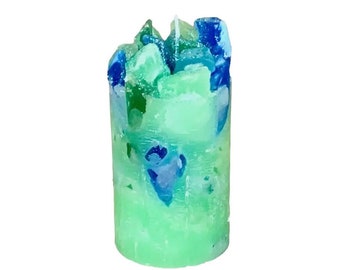 Green Rain Ocean Breeze Scented Pillar Candle