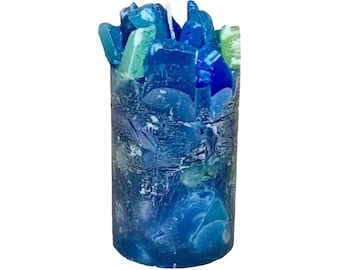 Blue Ocean Rain Scented Pillar Candle