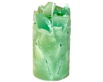 Green Earthy Crisp Scented Pillar Candle