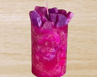 Pink Sweet Pea Floral Scented Pillar Candle