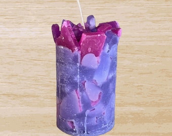 Lavender Floral Scented Pillar Candle