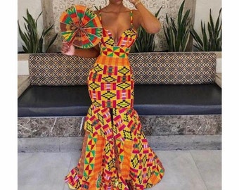 kente cloth prom dress